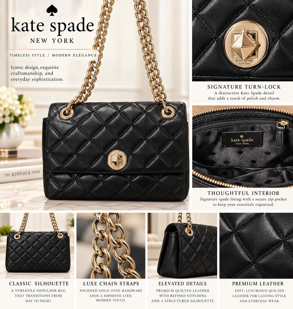 Kate Spade New York Natalia Crossbody*Black Leather